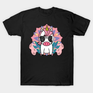 Unicorn Pink with Sunglasses Cool Girl T-Shirt